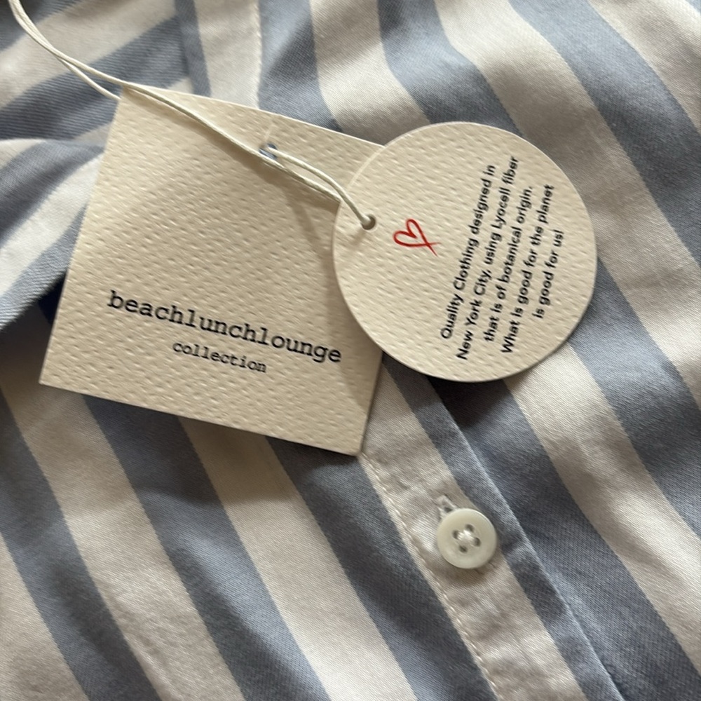 Beachlunchlounge Kenzie Stripe Button-Up Shirt Size large - Picture 7 of 8